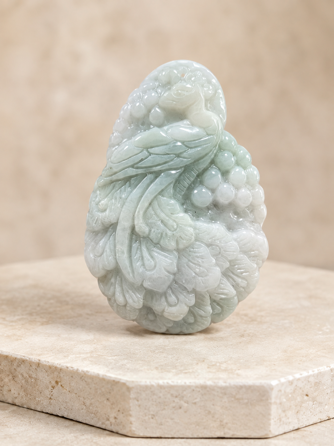 Jade Peacock Pendant