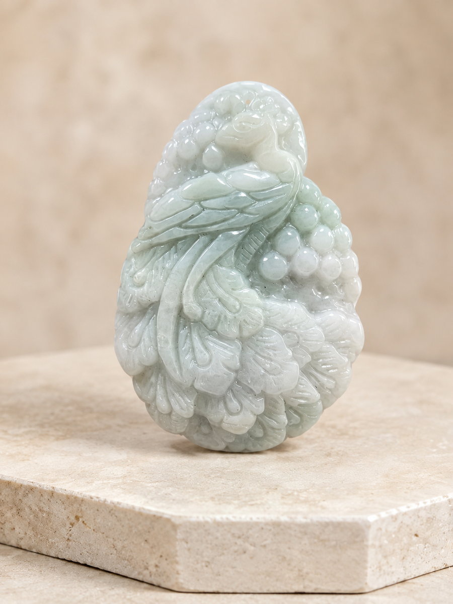 Jade Peacock Pendant