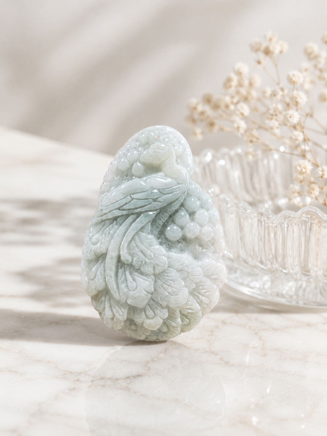 Jade Peacock Pendant
