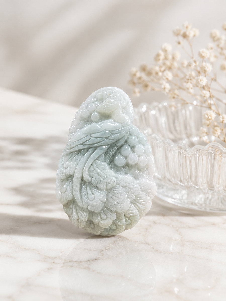 Jade Peacock Pendant