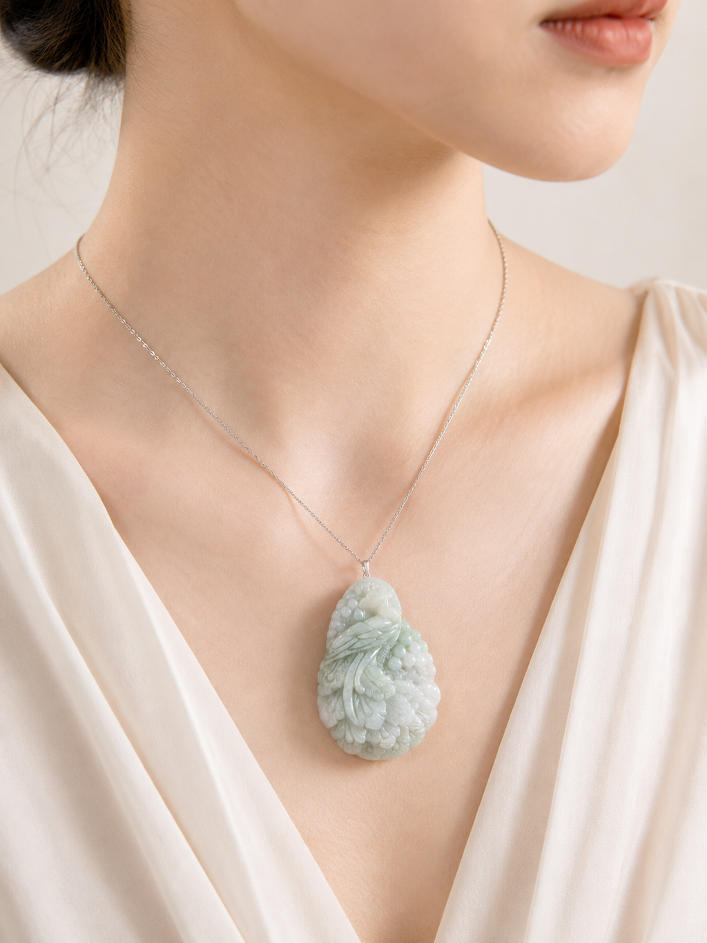 Jade Peacock Pendant