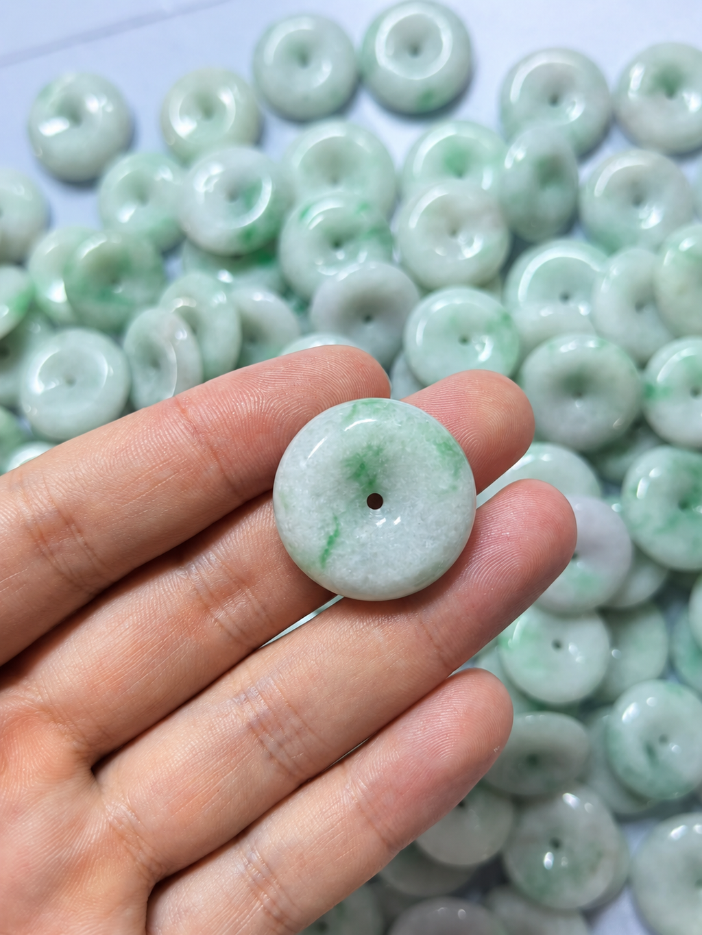 Jade Donut Pendant - Light Tone