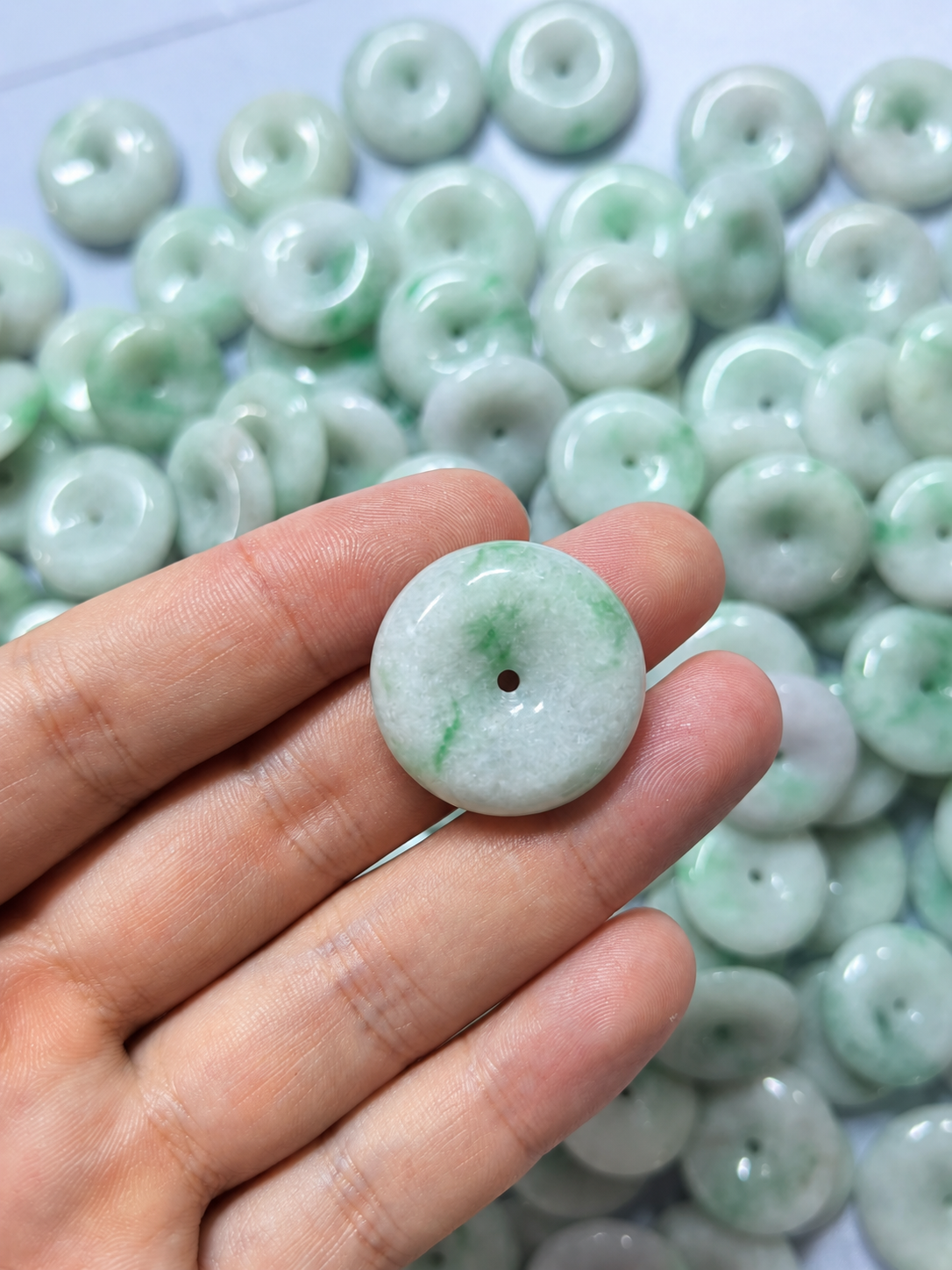 Jade Donut Pendant - Light Tone