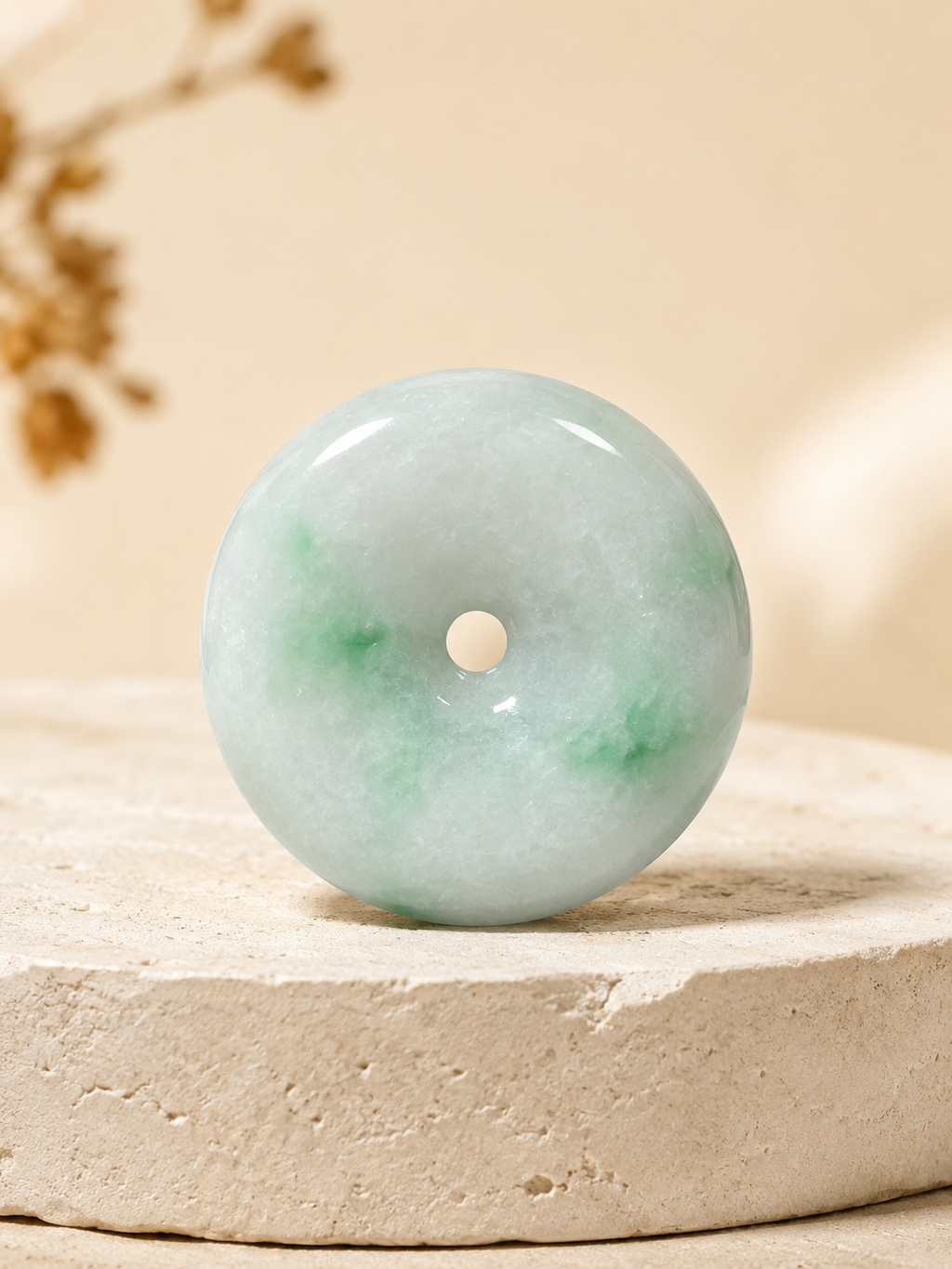 Jade Donut Pendant - Light Tone