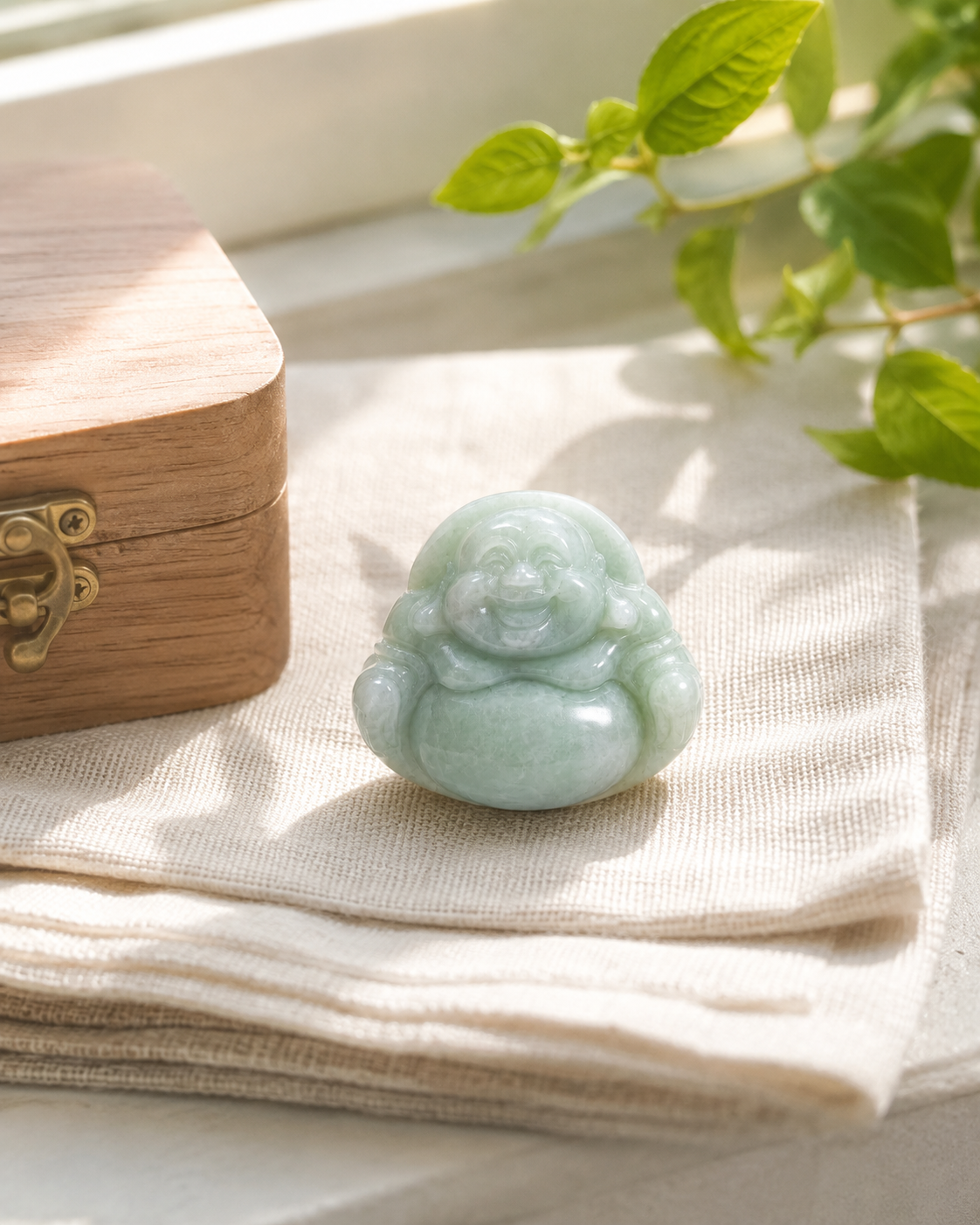 Jade Buddha Pendant - Large Size