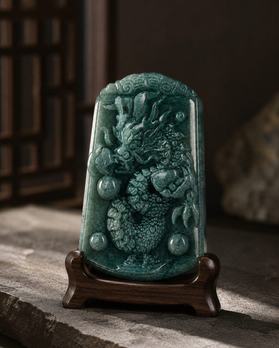 Jade Dragon Pendant - Guatemalan Style