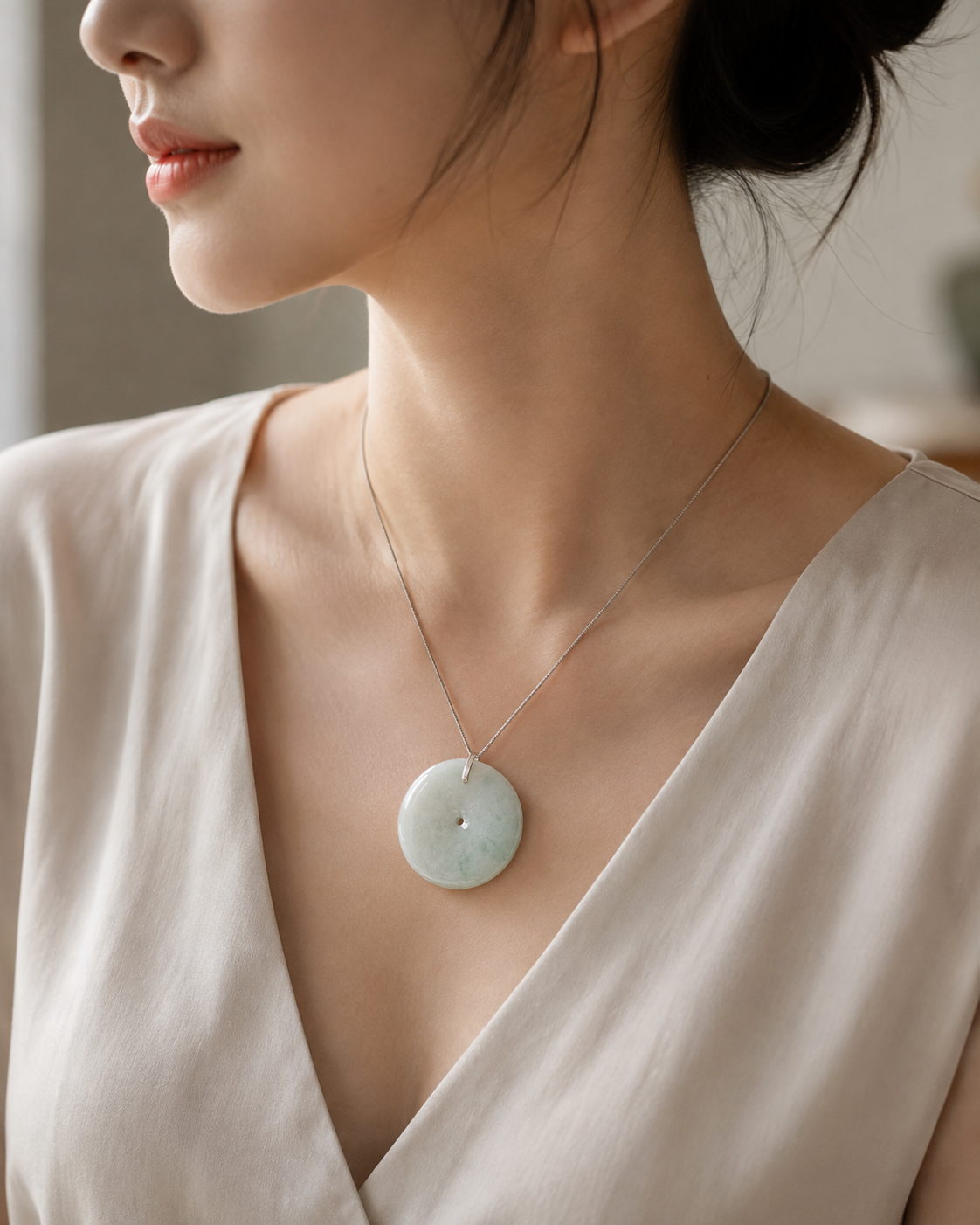 Jade Donut Pendant - Large Size
