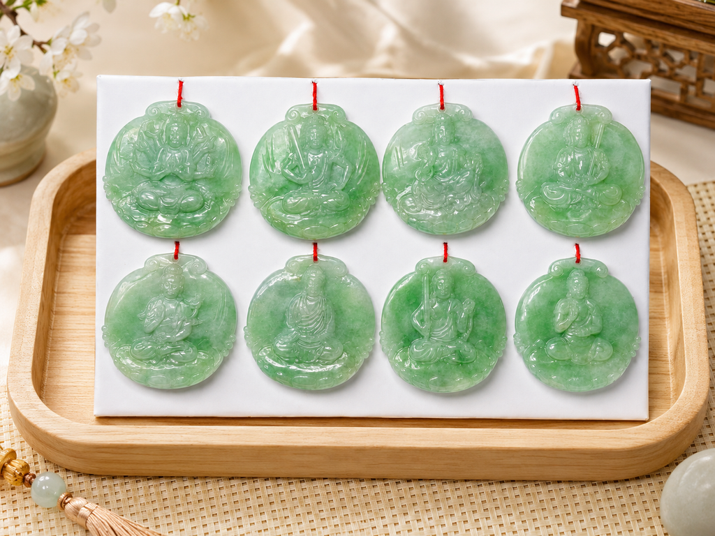 Jade Buddha Pendant Set