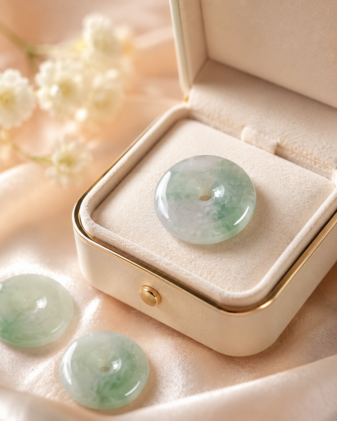 Jade Donut Pendant - 20 x 35 mm