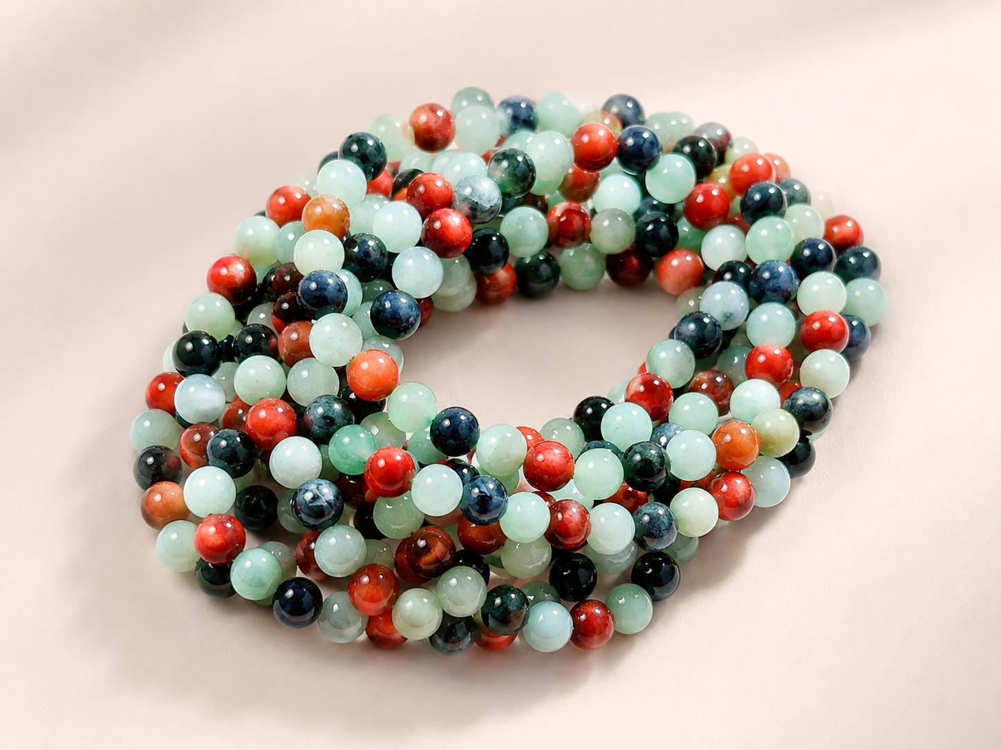 Jade Bead Bracelet - Mixed Tone
