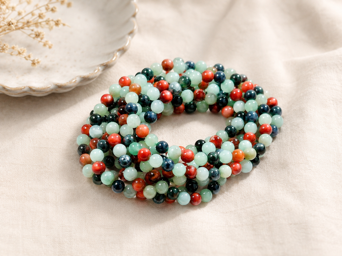 Jade Bead Bracelet - Mixed Tone