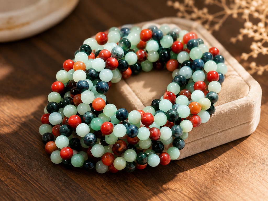 Jade Bead Bracelet - Mixed Tone
