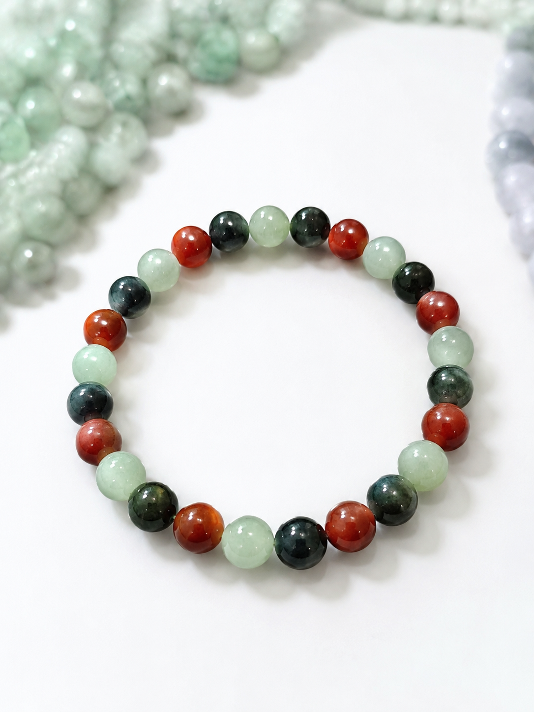 Jade Bead Bracelet - Mixed Tone