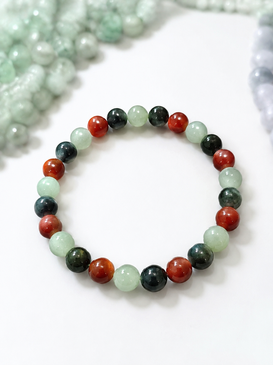 Jade Bead Bracelet - Mixed Tone