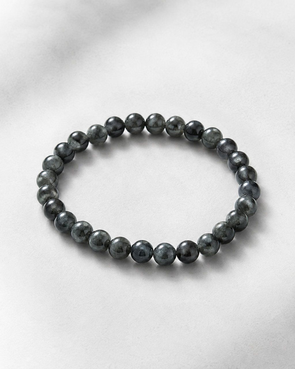 Jade Bead Bracelet - Black and White Tone