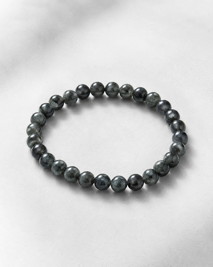 Jade Bead Bracelet - Black and White Tone