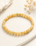 Jade Bead Bracelet - Yellow Tone