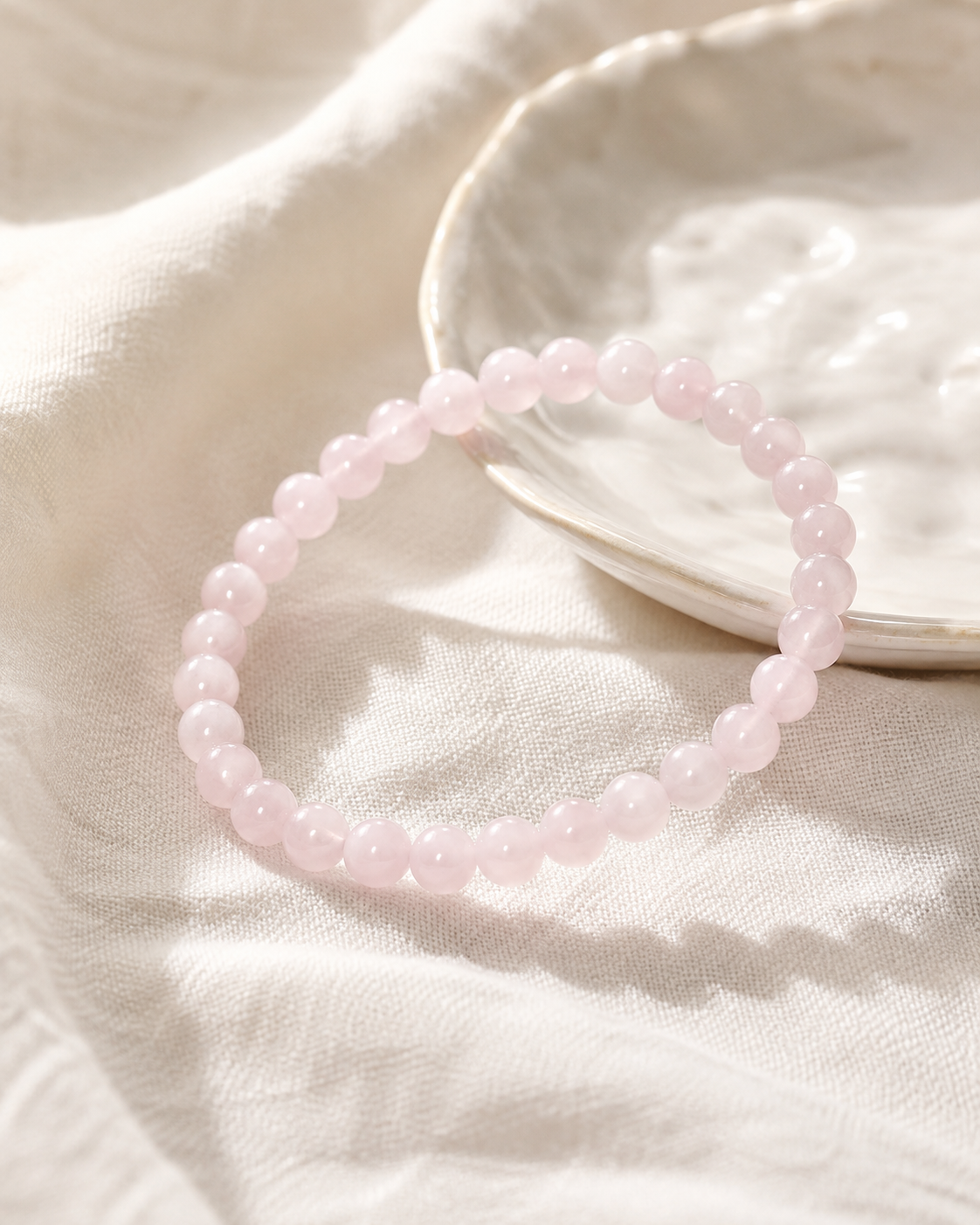 Jade Bead Bracelet - Pink Tone