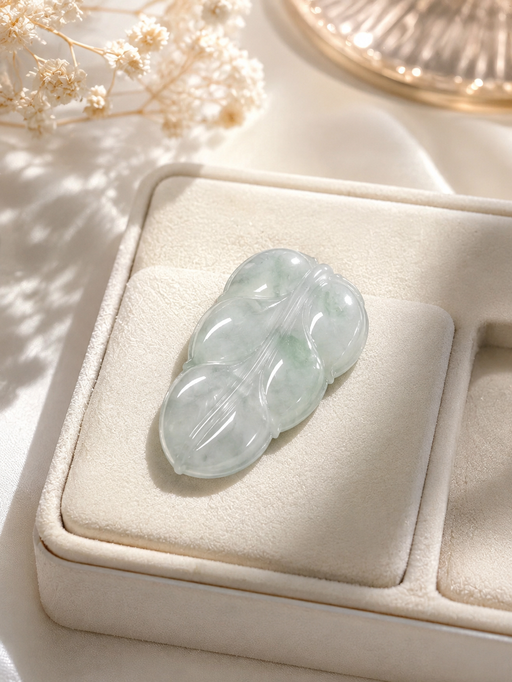 Jade Leaf Pendant - Large Size