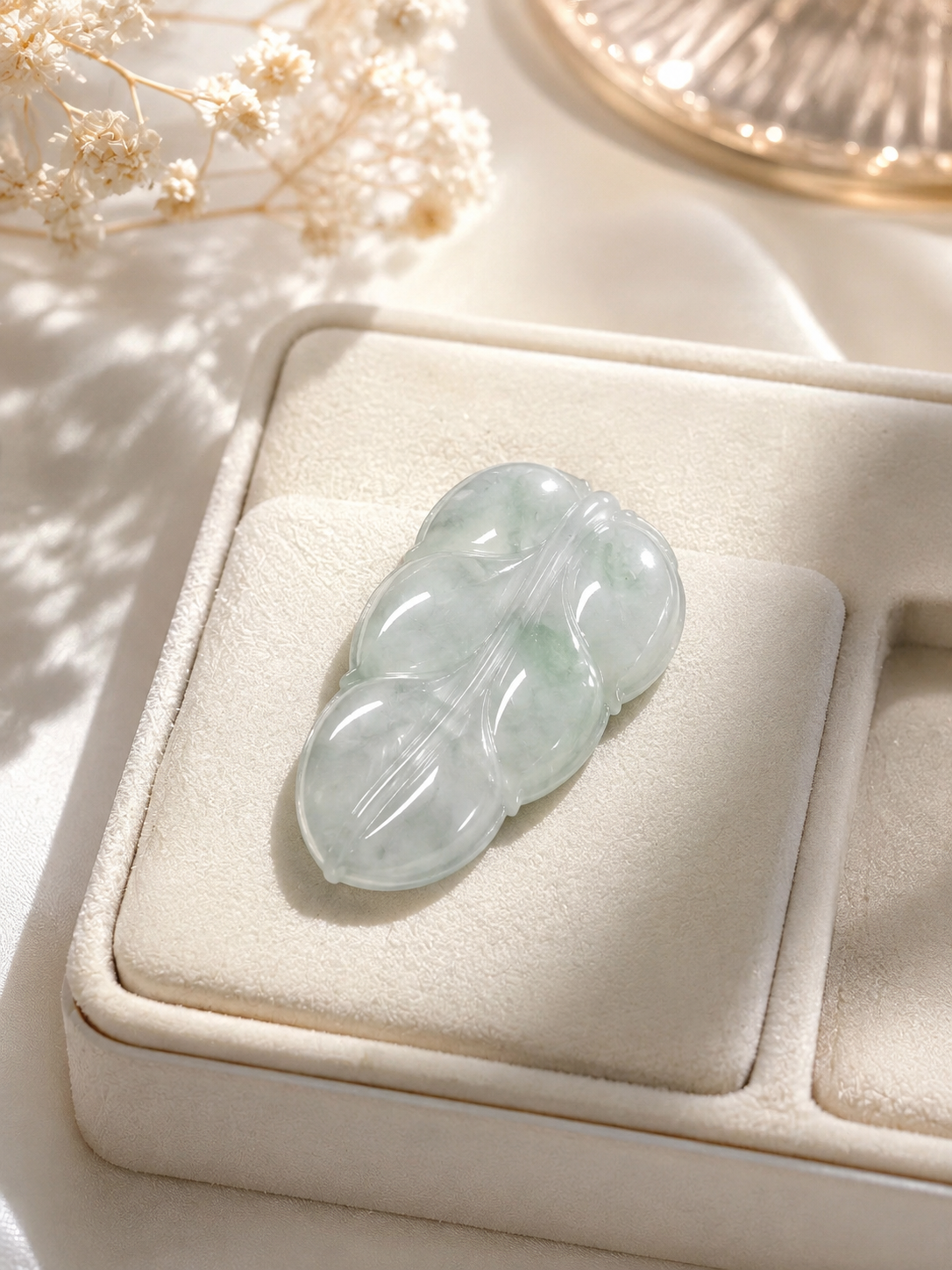 Jade Leaf Pendant - Large Size