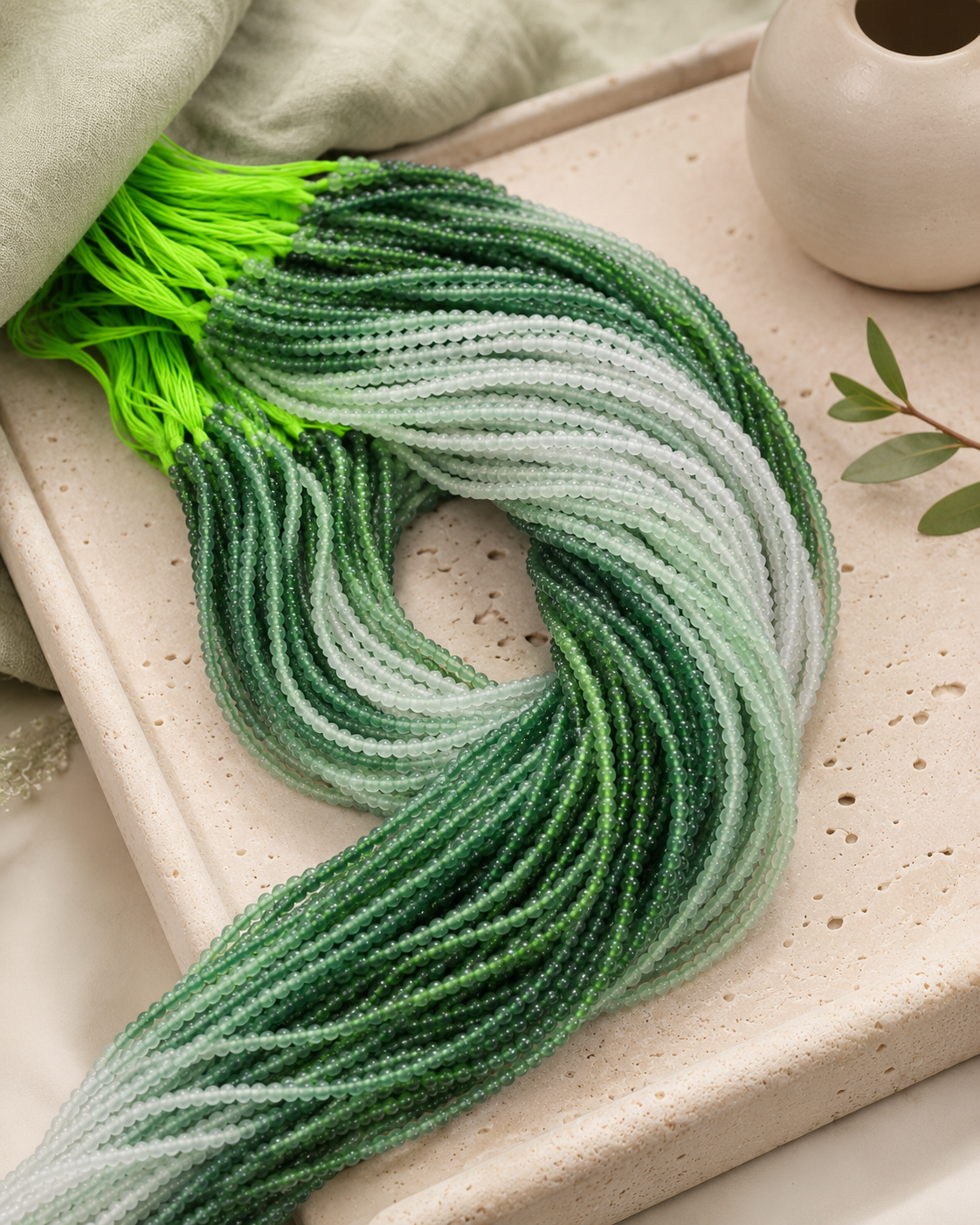 Jade Bead Necklace - approx. 4 mm bead size - Style 02