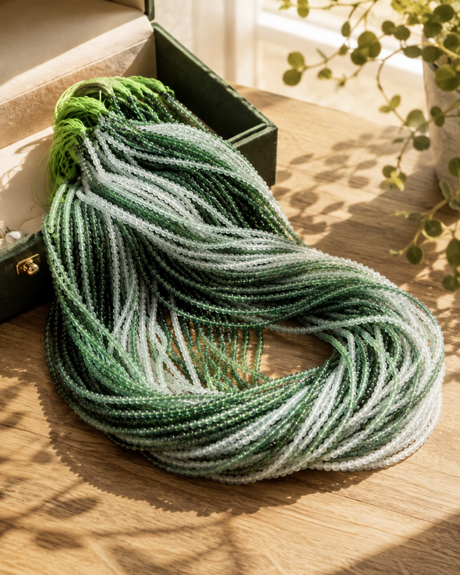Jade Bead Necklace - approx. 4 mm bead size - Style 02