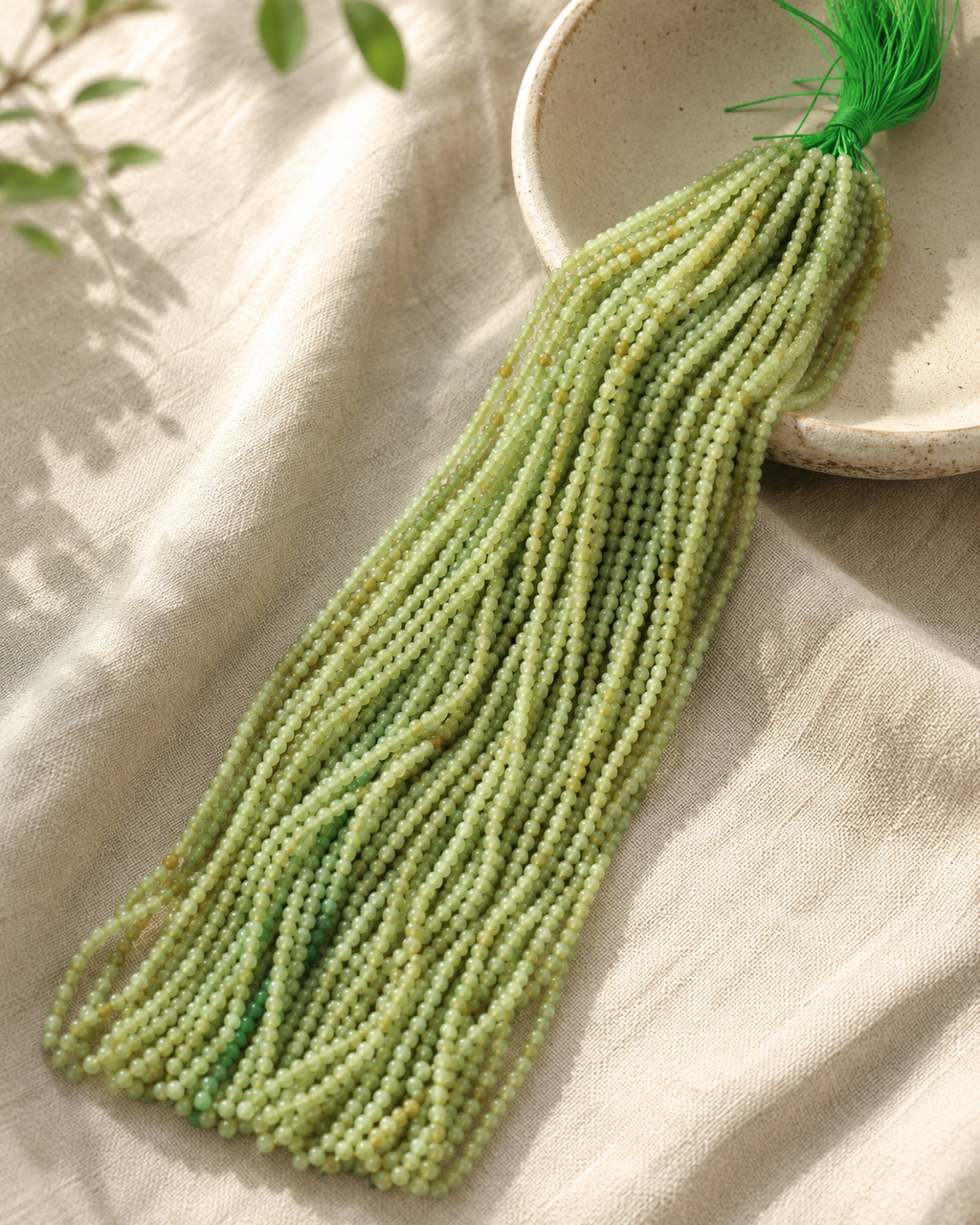 Jade Bead Necklace - approx. 5 mm bead size