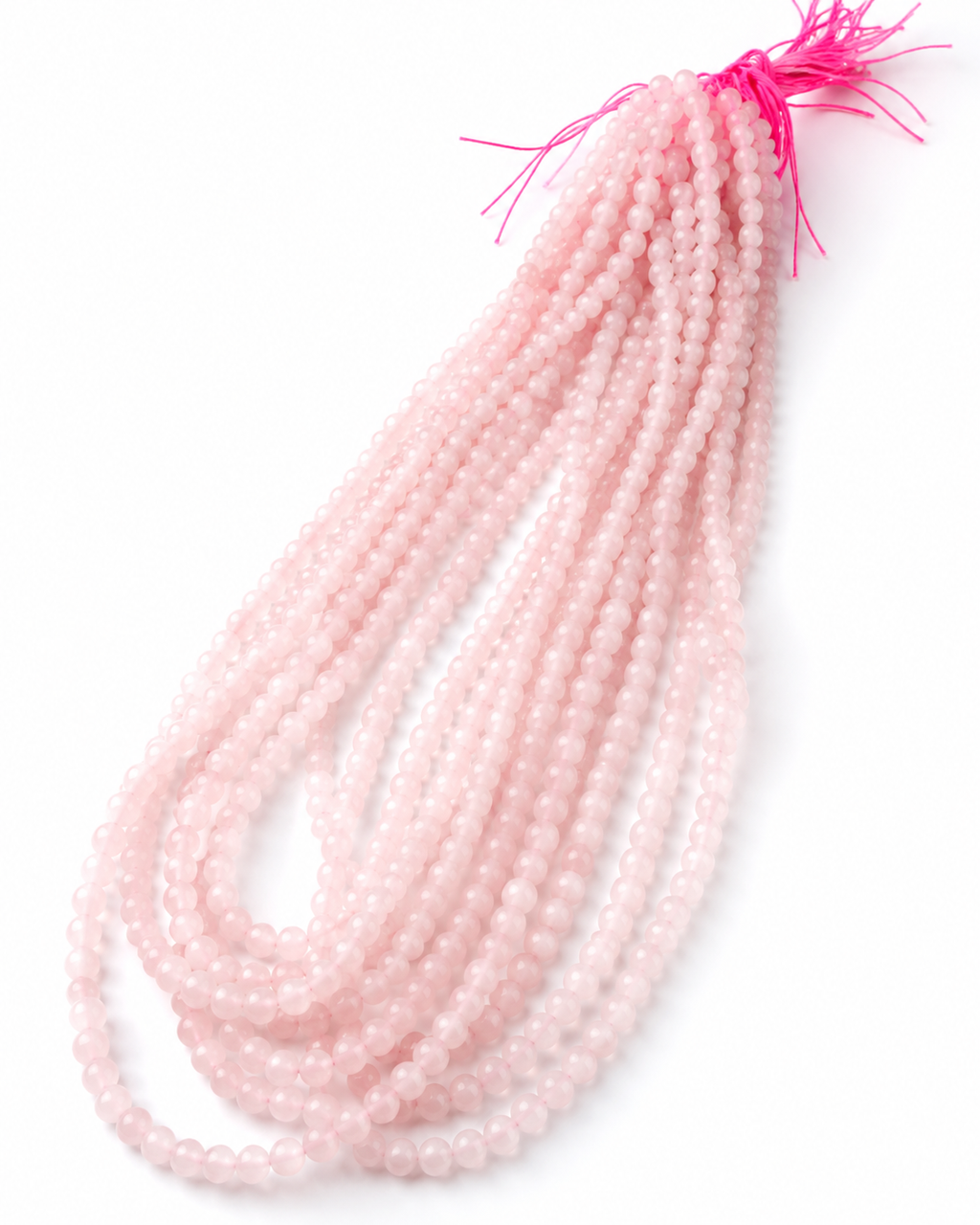 Jade Bead Necklace - Pink Tone