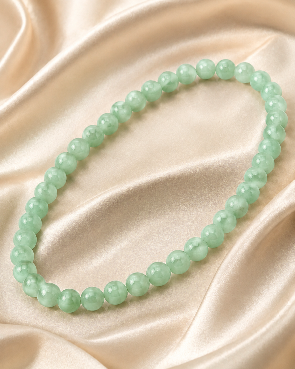 Jade Bead Necklace - approx. 8 mm bead size - Style 02