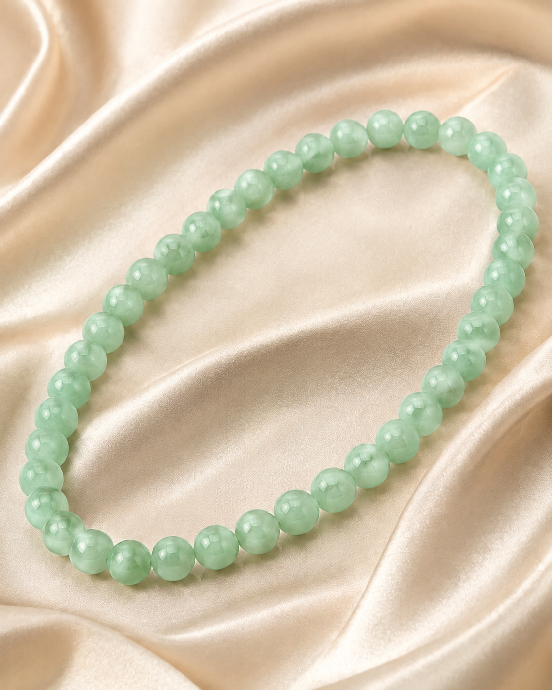 Jade Bead Necklace - approx. 8 mm bead size - Style 02