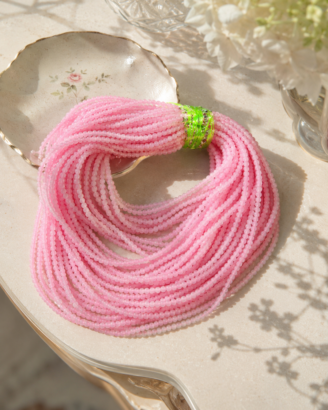 Jade Bead Necklace - approx. 4 mm bead size