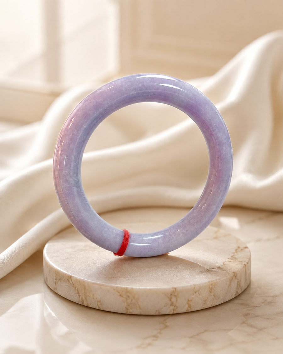 Treated Jadeite Bangle - Violet Tone