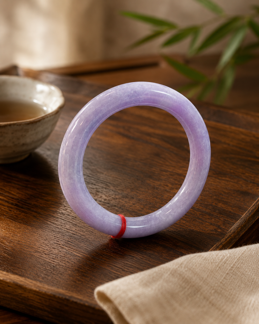 Treated Jadeite Bangle - Violet Tone