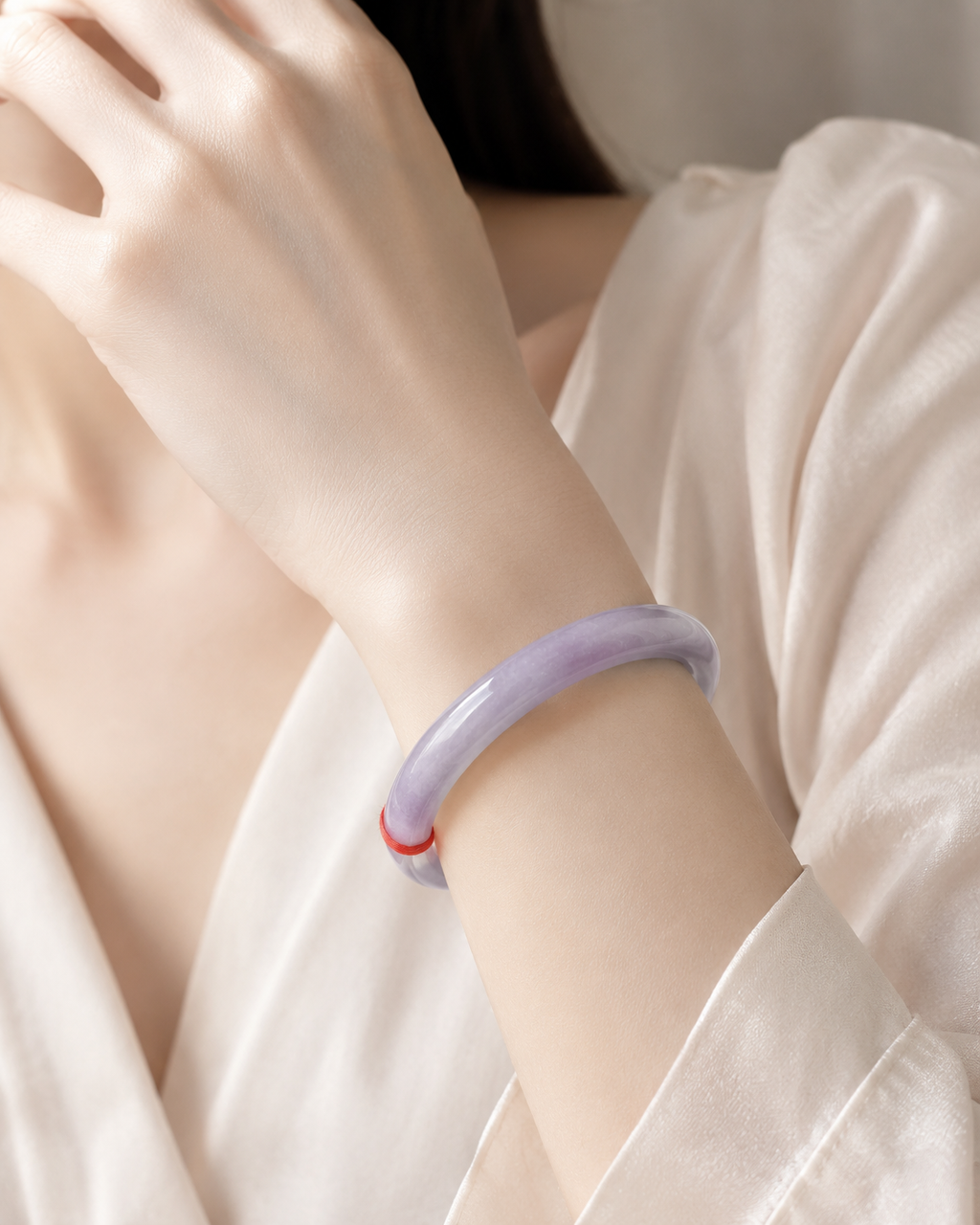 Treated Jadeite Bangle - Violet Tone
