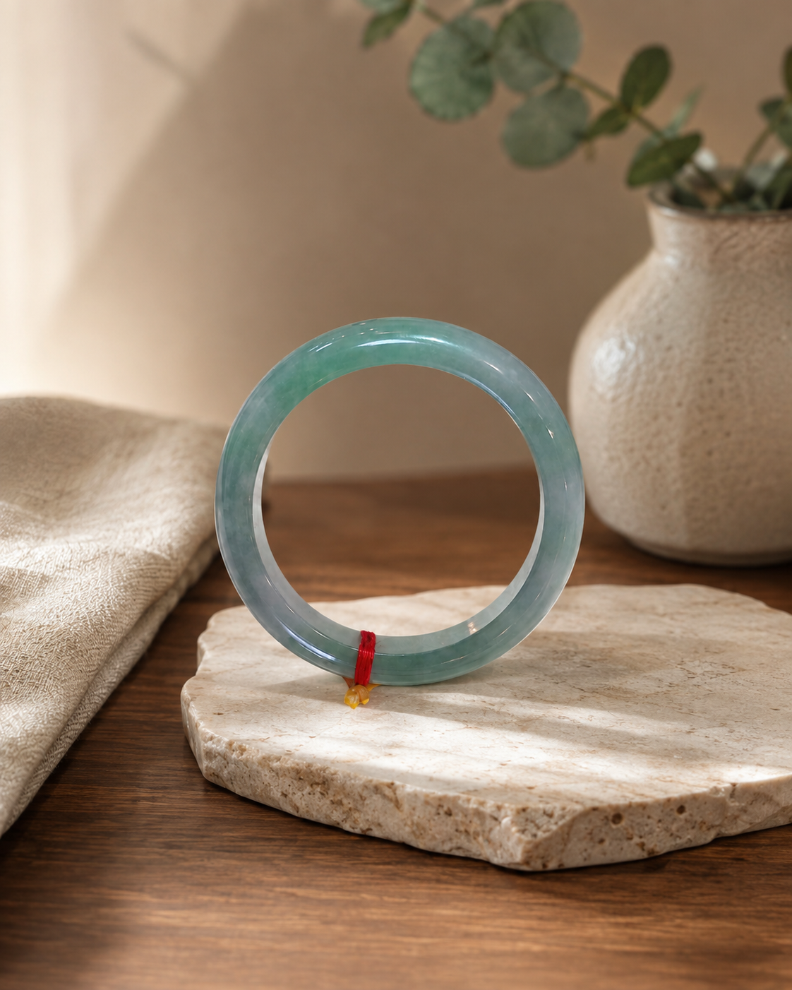 Treated Jadeite Bangle - Oil Green Tone