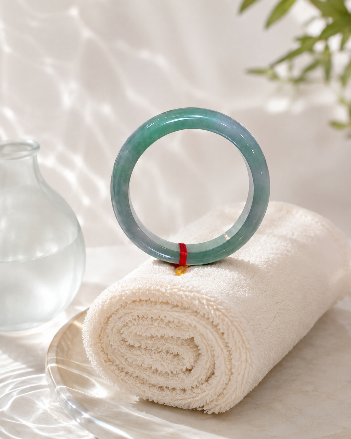 Treated Jadeite Bangle - Oil Green Tone