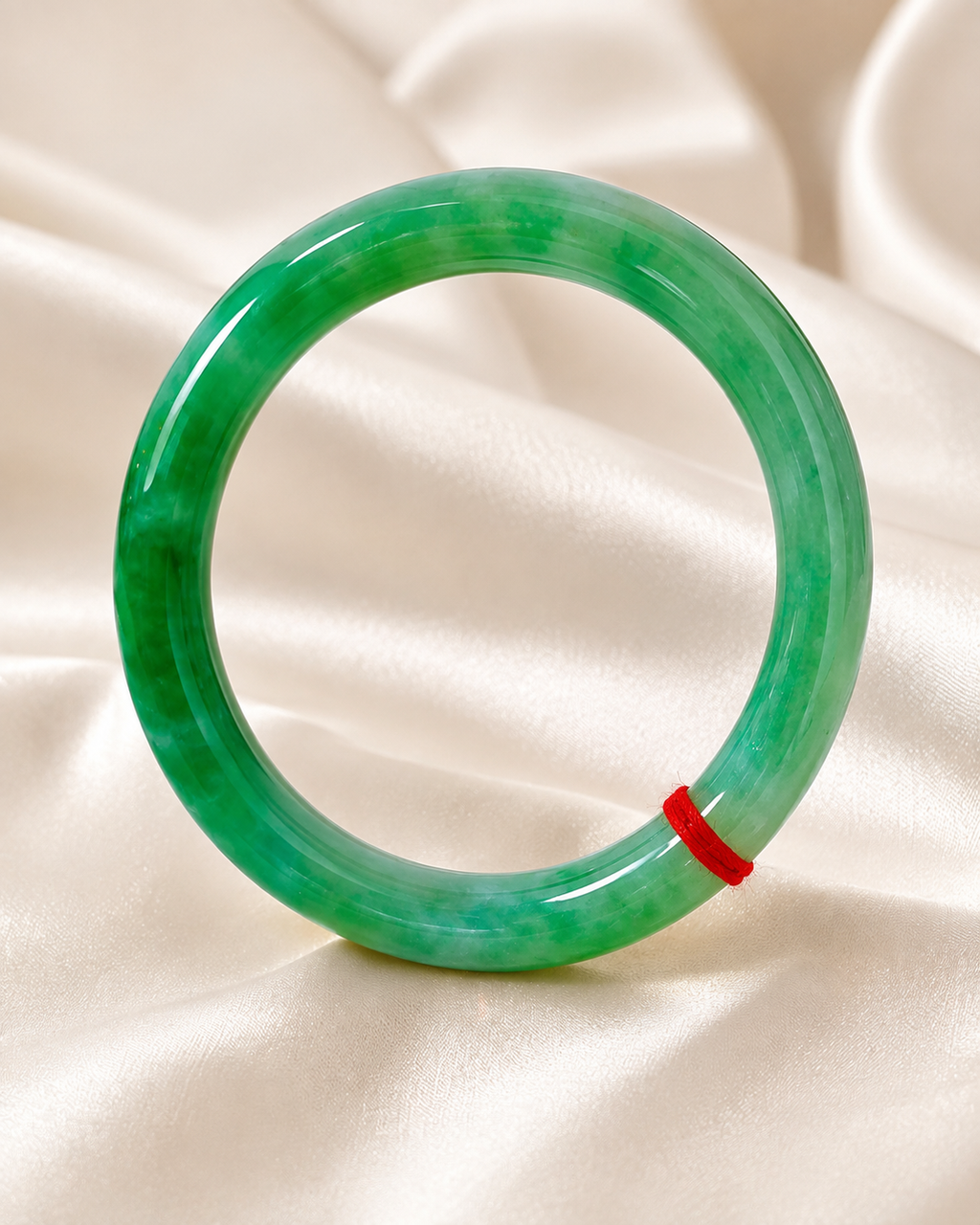 Treated Jadeite Bangle - Green Tone