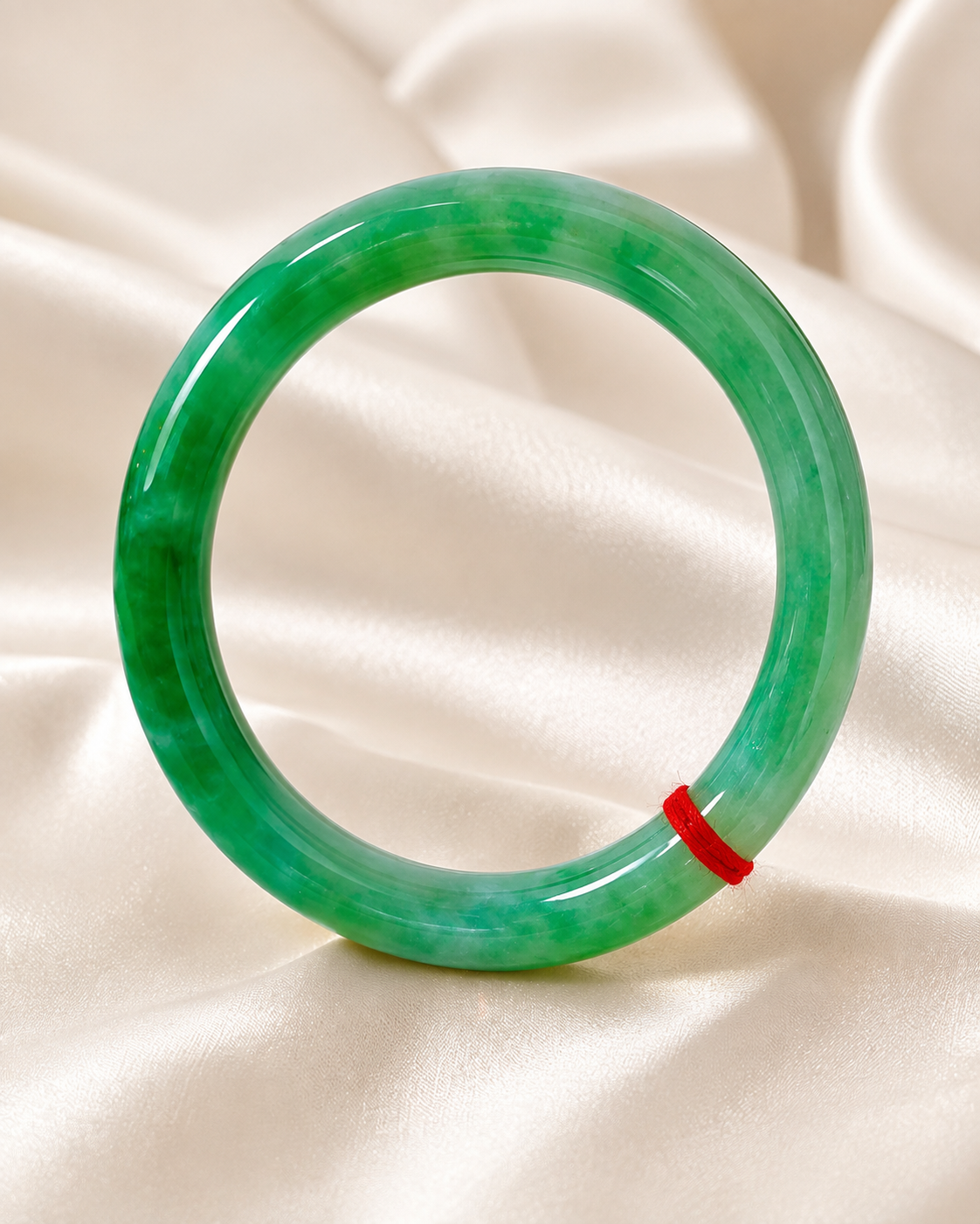 Treated Jadeite Bangle - Green Tone