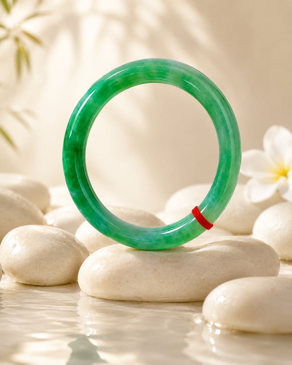 Treated Jadeite Bangle - Green Tone