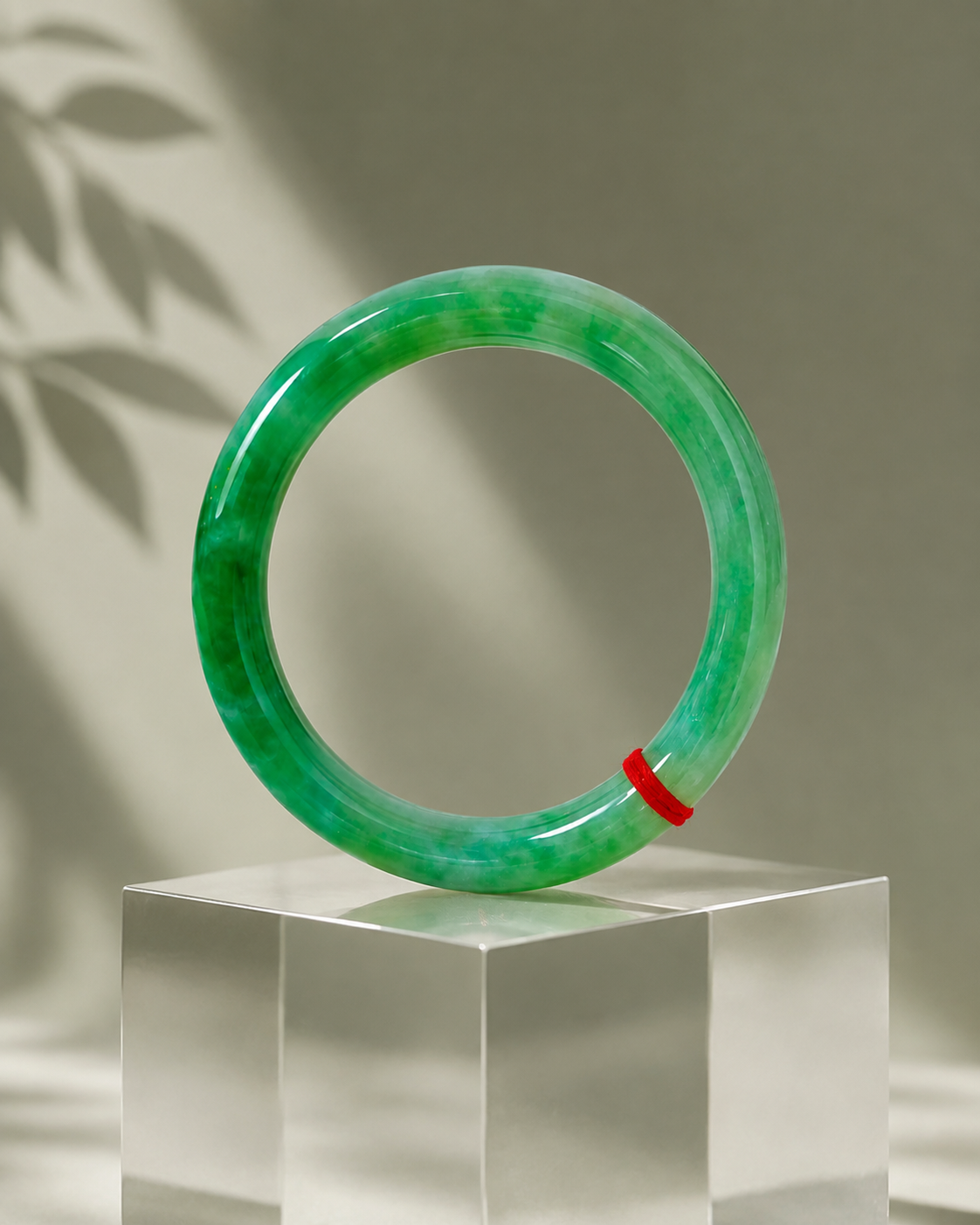 Treated Jadeite Bangle - Green Tone