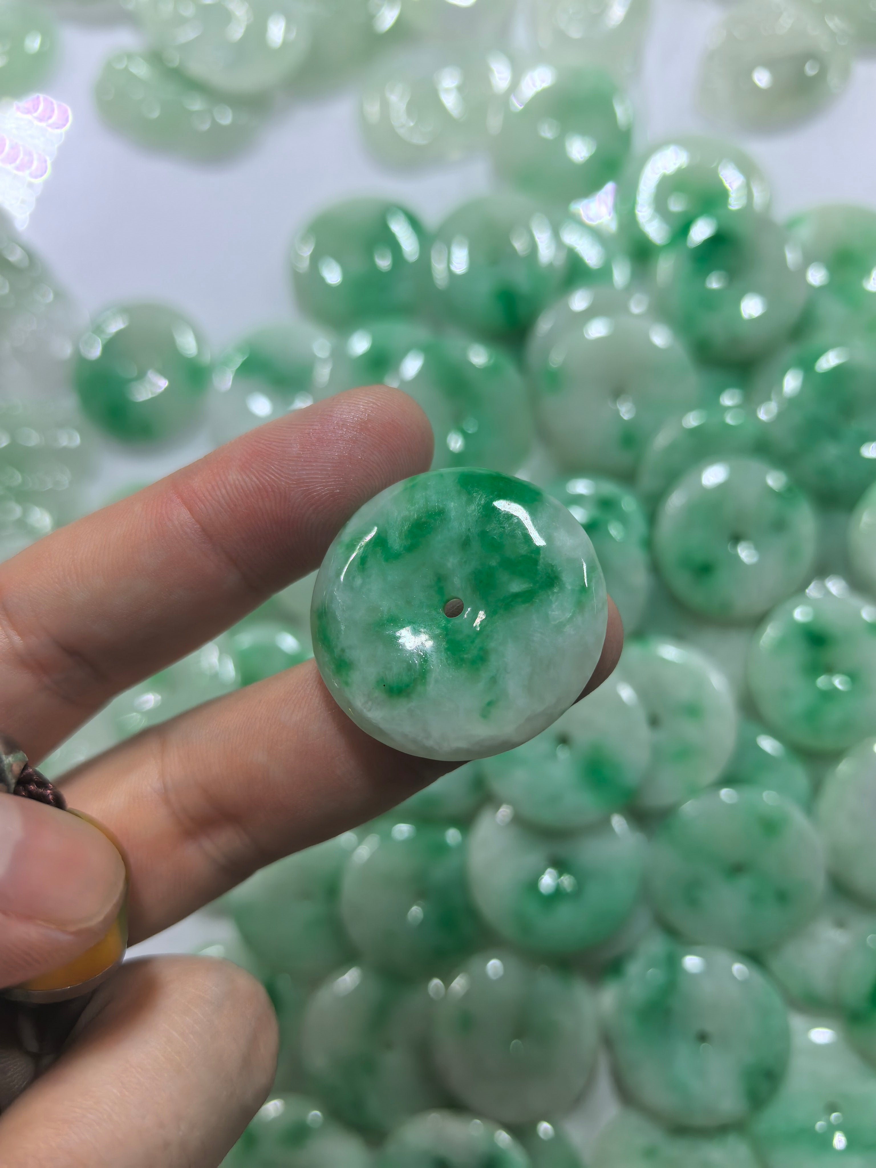 Jade Donut Pendant - 26 x 30 mm