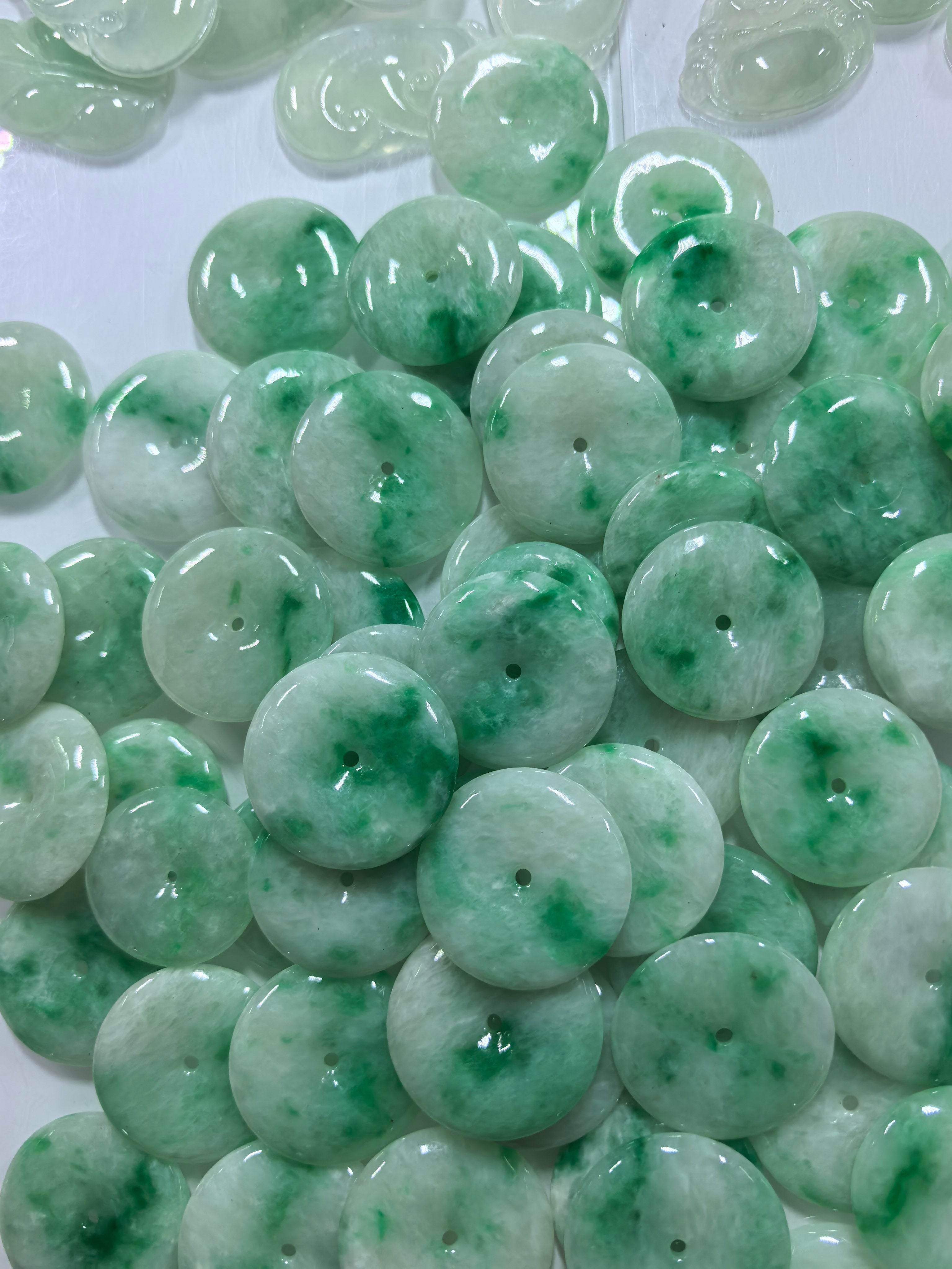 Jade Donut Pendant - 26 x 30 mm