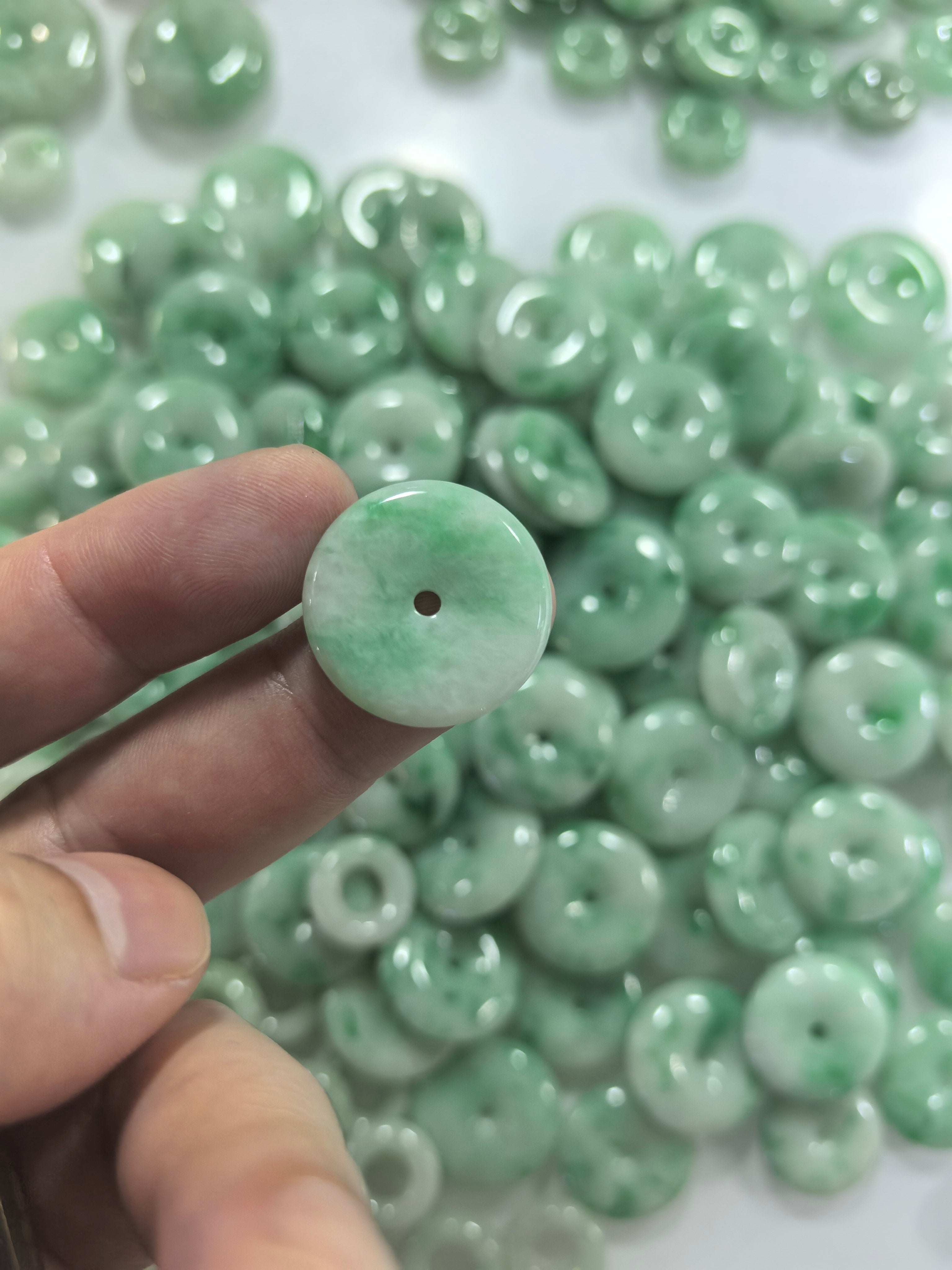 Jade Donut Pendant - 26 x 30 mm