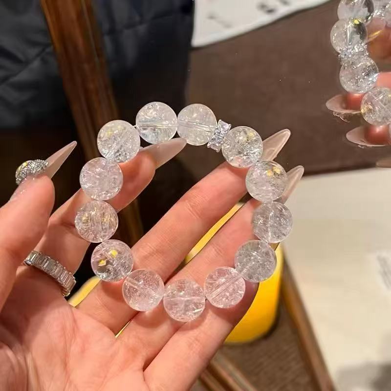 天然白水晶手鍊 — 12毫米