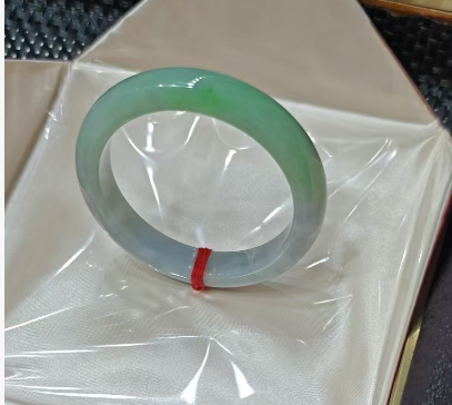 Natural Type A Jadeite Bangle | Icy Floating Apple Green | Comfort Flat Cut 57.8mm | NGTC Certified | Direct from Sihui