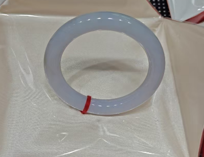 Natural Type A Jadeite Bangle | Icy Translucent White | Round Cut 57.6mm | NGTC Certified | Direct from Sihui