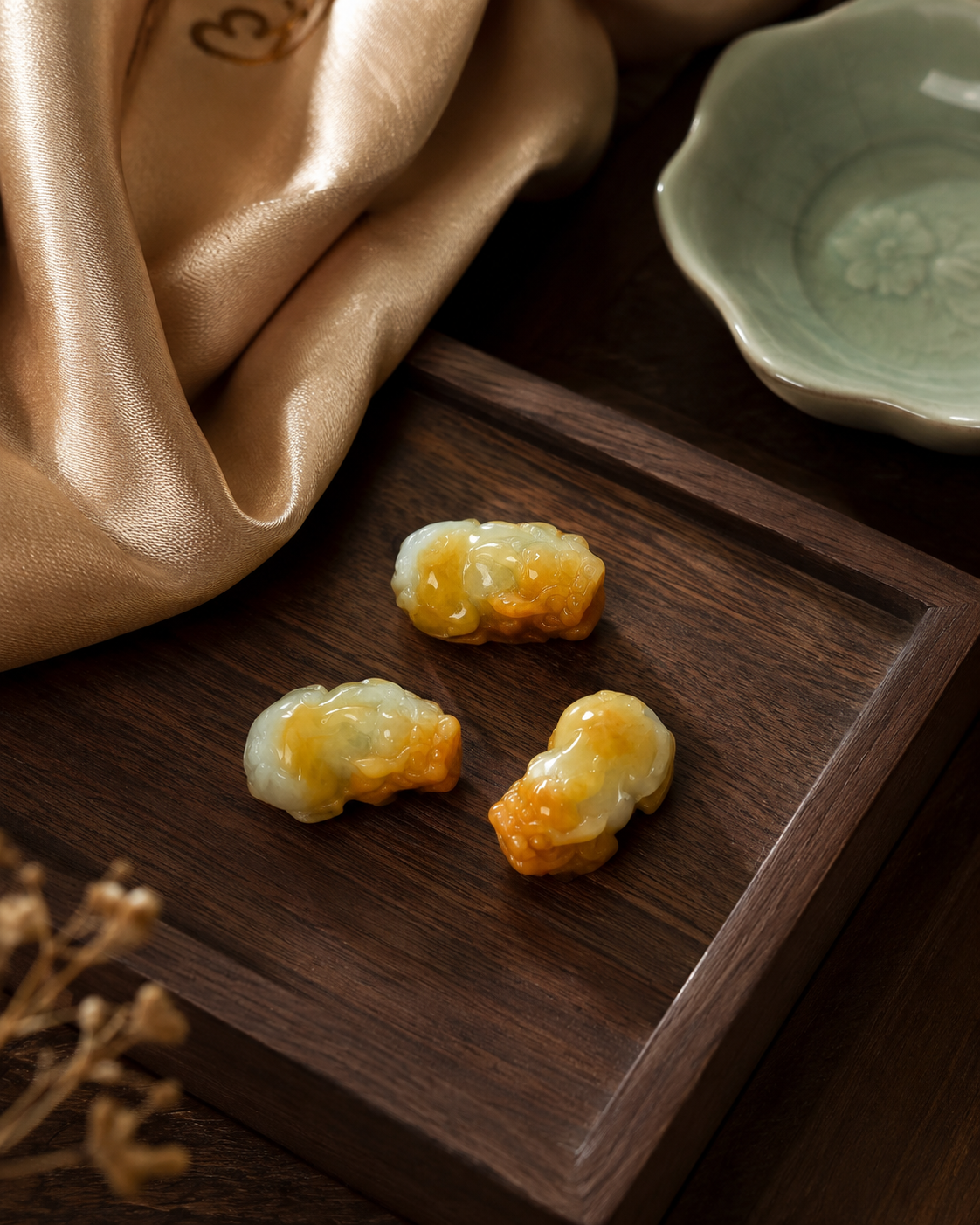 Jade Pixiu Charm - Yellow Tone